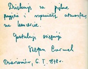 Wpis do księgi Stefana Czermaka